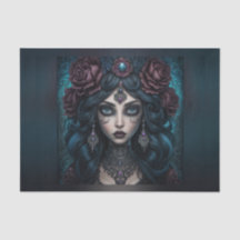 Vacker zypsy Fortune Teller Woman Decoupage