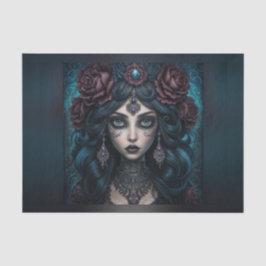 Vacker zypsy Fortune Teller Woman Decoupage