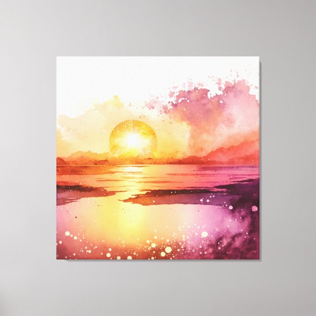 Vackeravfärgning - solnedgång canvastryck (Framsida)