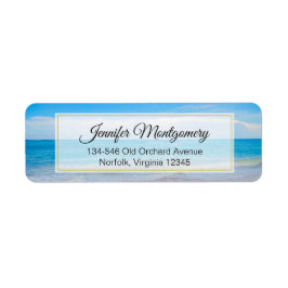 Vackerbar blå Tropical Beach Returadress Etikett