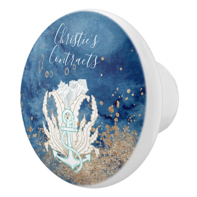 Vackerblåssand färg anpassningsbar keramik  knopp (Höger)