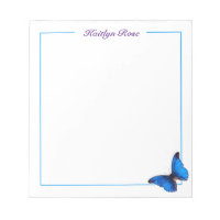 Vackerblått morpho Butterfly| Anteckningsblock för