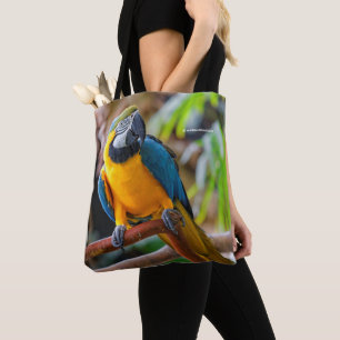 Vackerblått och Guld Macaw Tygkasse