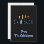 VackerFärgglad Chag Sameach JudiskFestivalHälsning Julkort<br><div class="desc">En modern, färgglad Chag Sameach textdesign som betyder glada högtider är en lämplig hälsning för många av de olika judiska högtiderna.</div>
