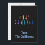 VackerFärgrik Chag Sameach JudiskHögtidsHälsning Julkort<br><div class="desc">En modern, färgrik Chag Sameach textdesign som betyder glad högtid är en lämplig hälsning för många av de olika judiska högtiderna.</div>
