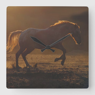 Vackerlig back Lit Appaloosa Horse Clock Fyrkantig Klocka