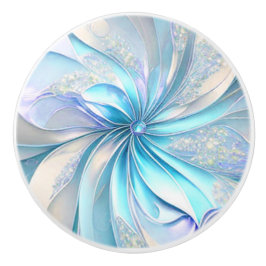 Vackerlig blå fractal Ceramic Knob Knopp