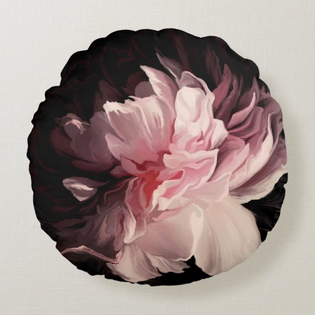 Vackerlig blomma rund kudde (Framsidan)