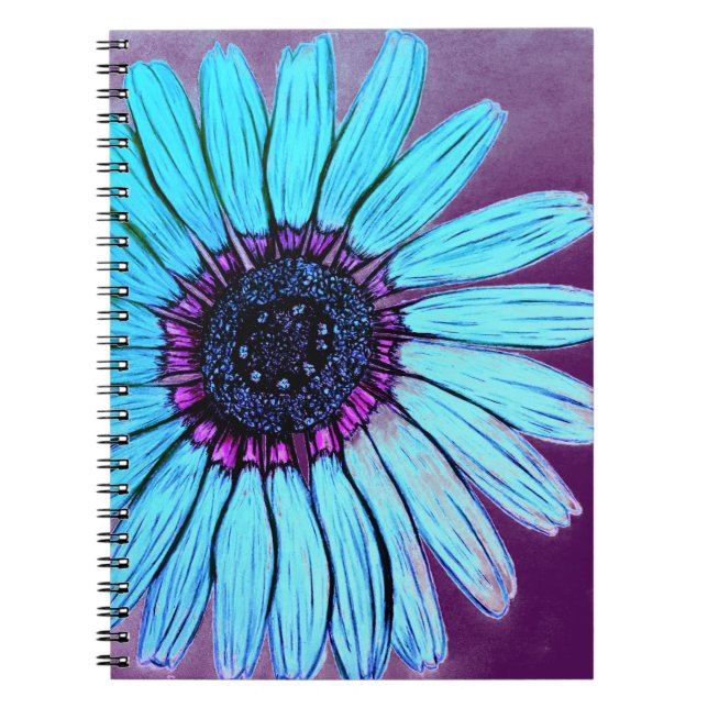 Vackerlig hand Sketched Flower Anteckningsbok (Framsidan)