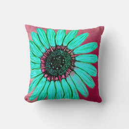 Vackerlig hand Sketched Flower Kudde