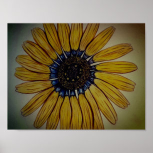 Vackerlig hand Sketched Flower Poster