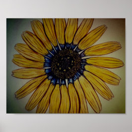 Vackerlig handskisserad blomma poster