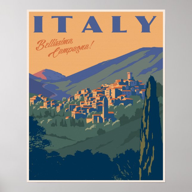 Vackerlig italiensk landsid poster (Framsidan)