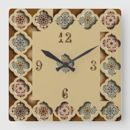 Vackerlig kaligraphy fyrkantig klocka