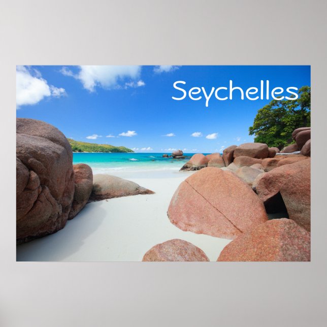 Vackerlig kusten i Seychellerna Poster (Framsidan)