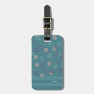 Vackerlig modern monogrammad Blue Mönster Bag Märk Bagagebricka