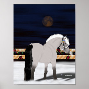 Vackerlig norsk fjord Horse Poster