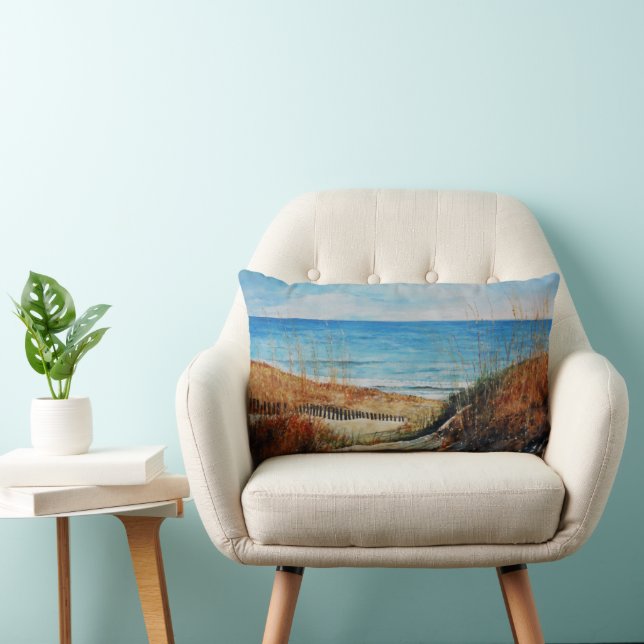 Vackerlig Shore Beach Ligcape Art Lumbarkudde (Stol)