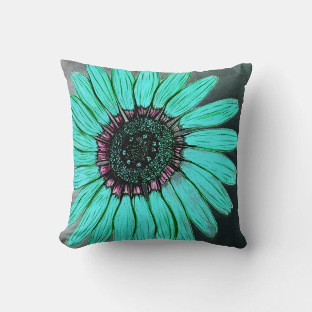 Vackerlig sketterad blomma kudde (Framsida)