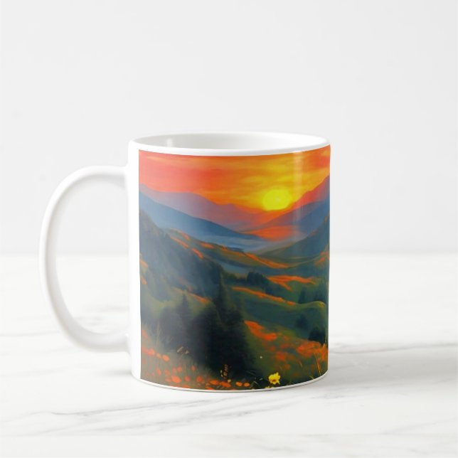 Vackerlig soluppspelningsskola för flickor kaffemugg (Vänster)