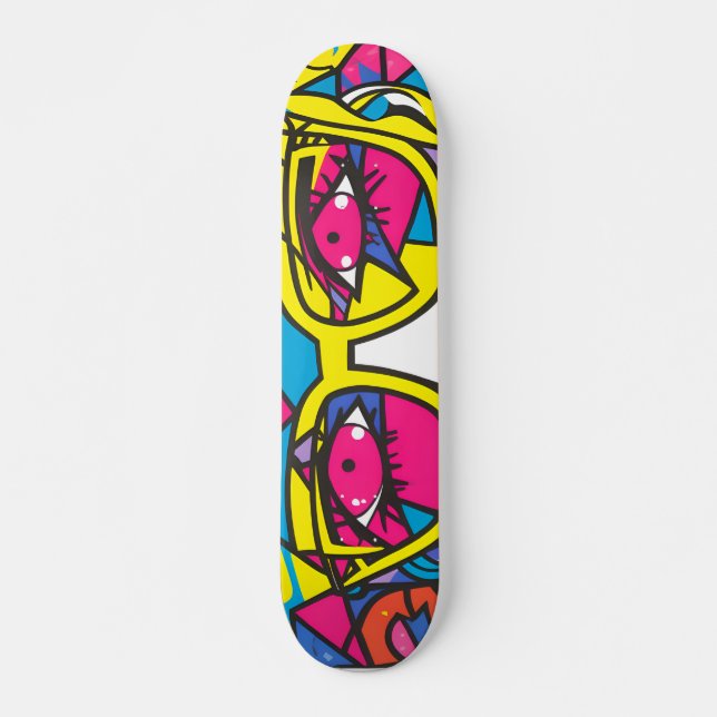 Vackerlig väggkonst graffiti mini skateboard bräda 18,5 cm (Framsida)