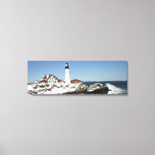 Vackerlig vinterdag i Portland Head Light Canvastryck