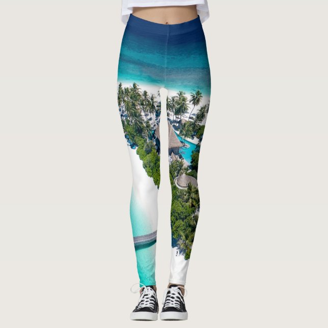 Vackerligt liggande båge leggings (Framsida)