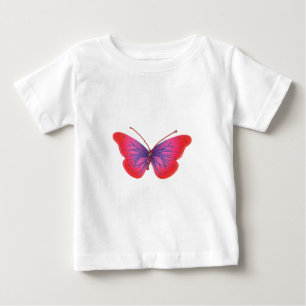 Vackerröd rosa- och lila-fjäril tee shirt