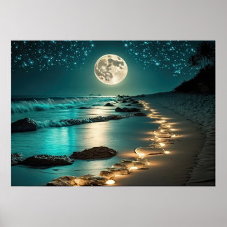 Vackers fulla måndag vid stranden vid havet poster