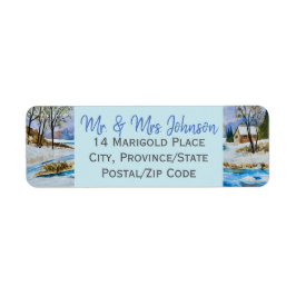 Vackersidesetikett för Vinter Returadress Etikett