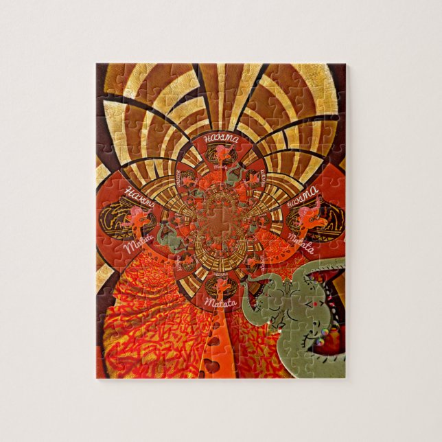 Vackerska höjder: Vackerlig fin Giraffe African Pussel (Vertikal)