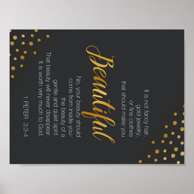 Vackert, 1 Peter 3 Scripture Verse Poster (Framsidan)