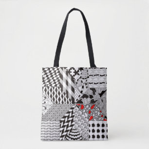 Vackert 8-punkts avslutande block tote Bag Tygkasse