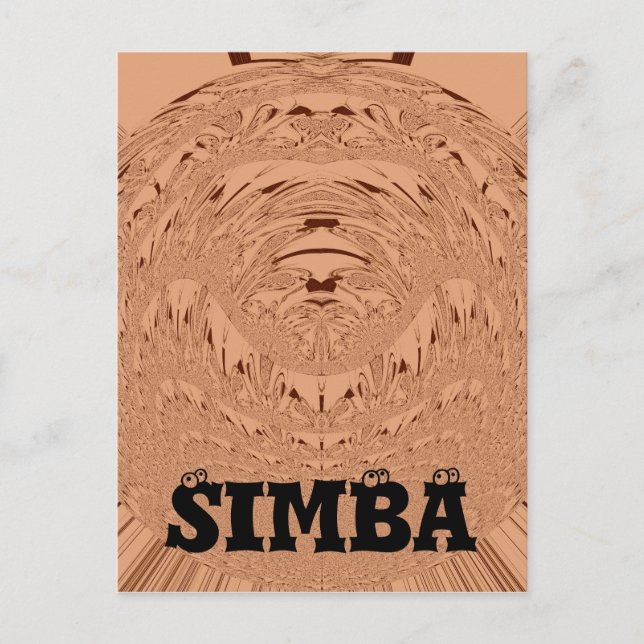 Vackert, afrikanskt Lejont huvudvektor mönster Vykort (Framsida)