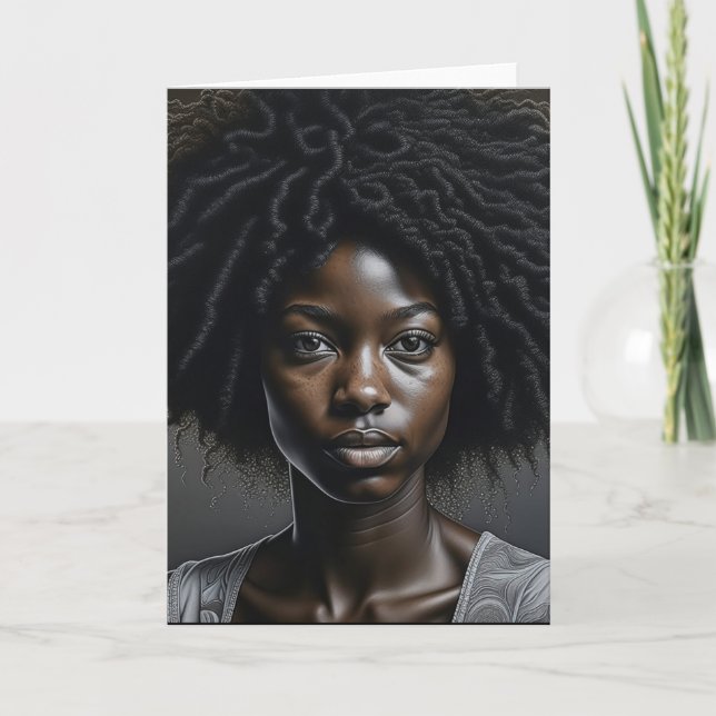 Vackert afrikanskt Woman Ai Art Blank Kort (Framsida)