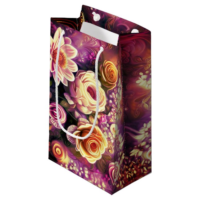 Vackert akryliskt blomma Mönster Small Gift-fack (Framsidan Vinklad)