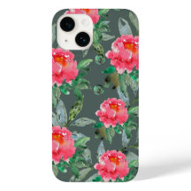 Vackert akvarell rosa peonier blommönster