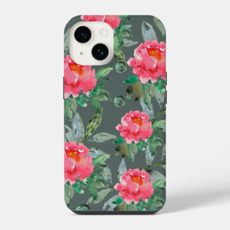 Vackert akvarell rosa peonier blommönster