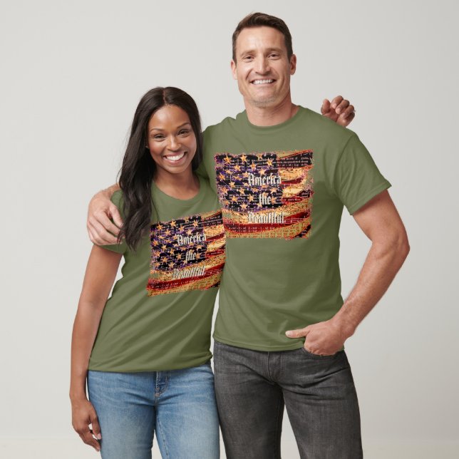 Vackert Amerika, Olive, Patriotic Manar-Shirt T Shirt (Unisex)