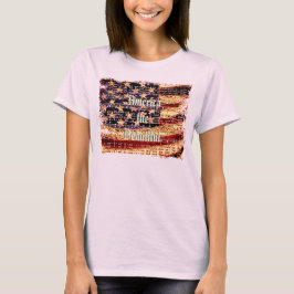 Vackert Amerika, Rosa, Patriotic Women's T-Shirt