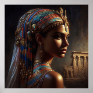 Vackert Ancient Egyptian Queen Porträtt Poster