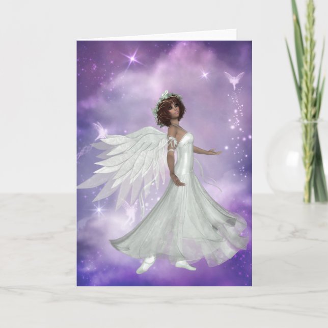 Vackert Angel Design 3-hälsningskort Kort (Framsida)
