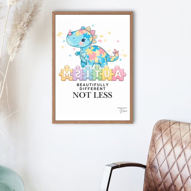 Vackert annorlunda inte mindre | Autism affisch  (Beautifully different not less | Autism poster)