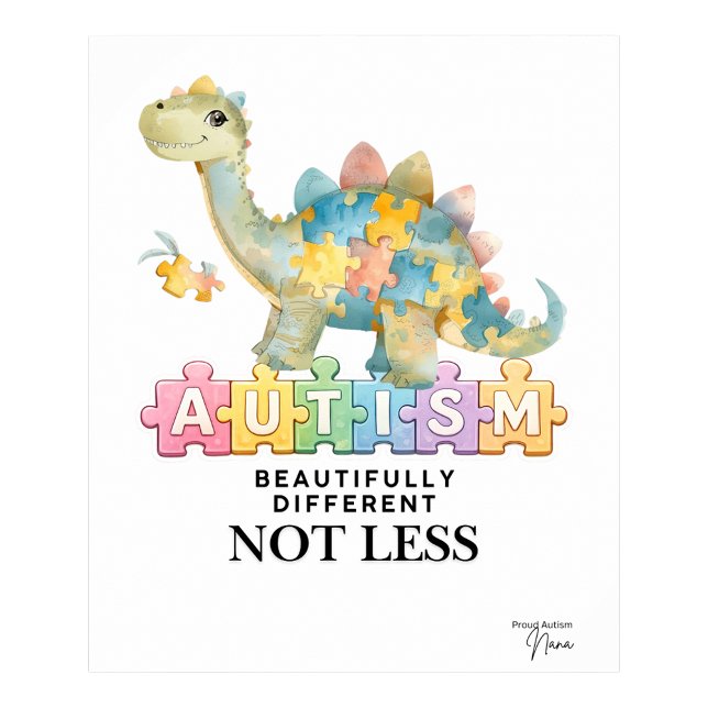 Vackert annorlunda inte mindre | Autism affisch (Beautifully different not less Autism poster)