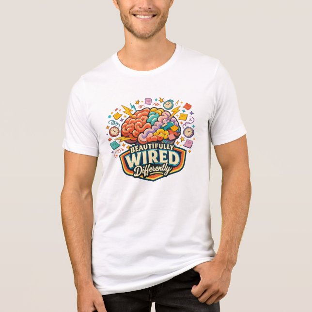 Vackert Annorlunda Neurodivergent ADHD  T Shirt (Framsida)