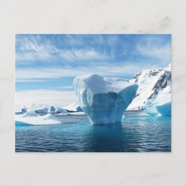 Vackert Antarctica liggande med Iceberg Vykort (Framsida)