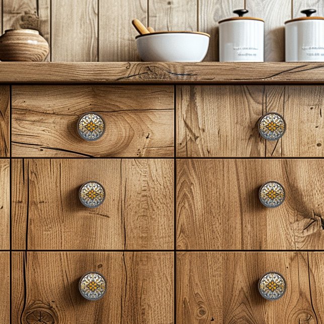 Vackert Art Deco Guld Grått Art Glass Knopp (Skapare uppladdad)