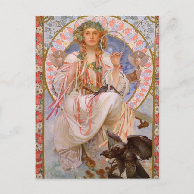 Vackert Art nouveau vykort (Framsida)