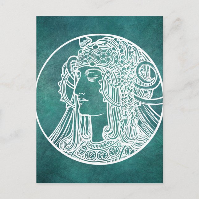 Vackert Art nouveau vykort (Framsida)