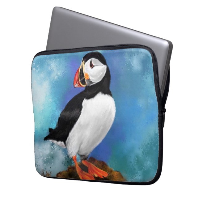 Vackert Atlantic Puffin Bird Laptop sleeve (Framsidan Vänster)